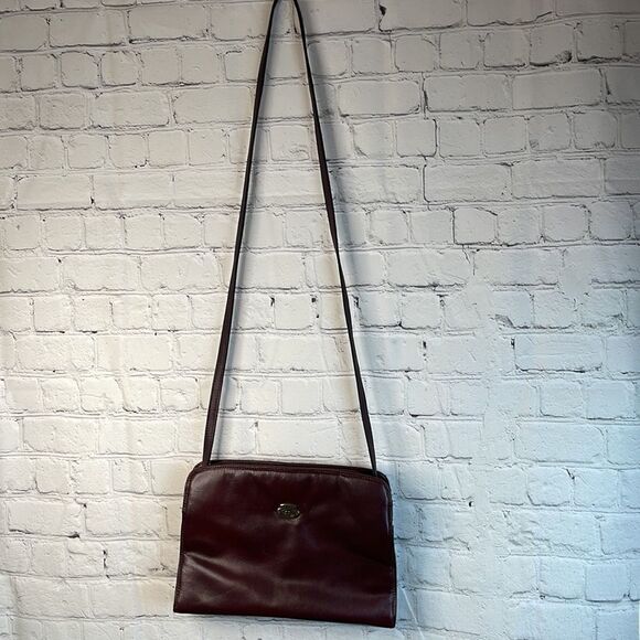 Etienne Aigner Burgundy Cross Body Bag with 3 inner openings, one is zip - Picture 2 of 10